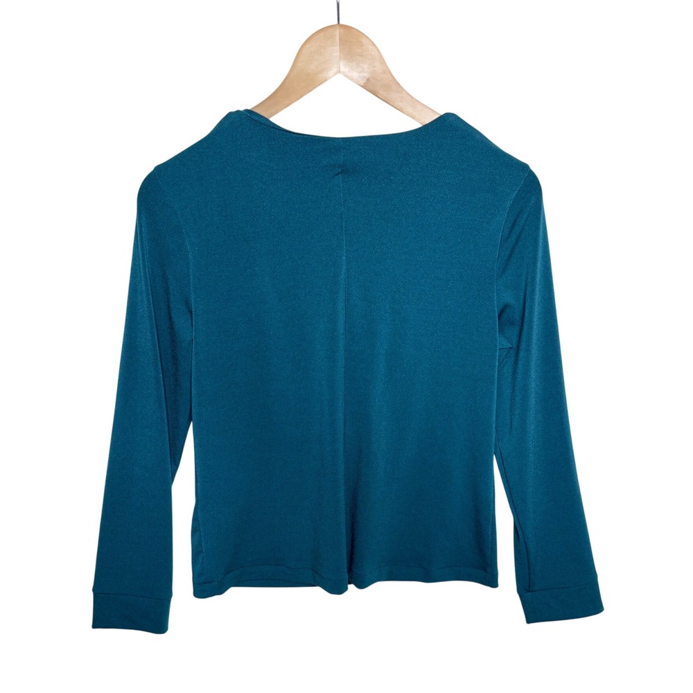 Banana Republic Cowl Neck Long Sleeve Career wear Blouse size Small Teal/Green - Picture 4 of 6